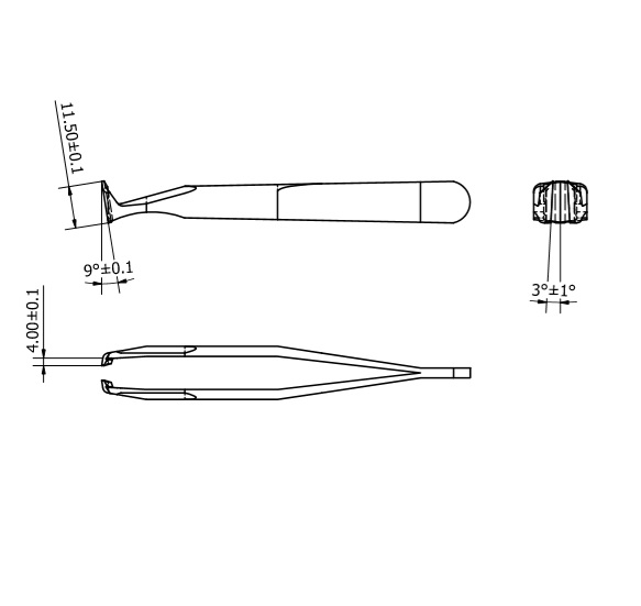 Tweezers 15A-DURAX-M