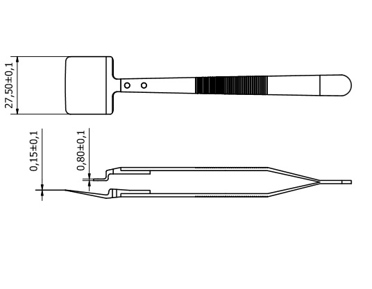 Tweezers 43LB-8PEEK SA
