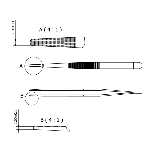 Tweezers 232/8-SA