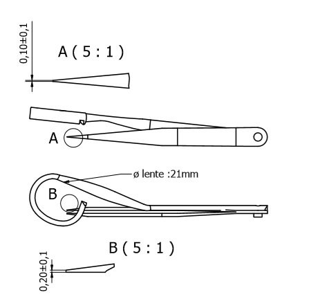 Tweezers Pointer with Magnifier (8x)